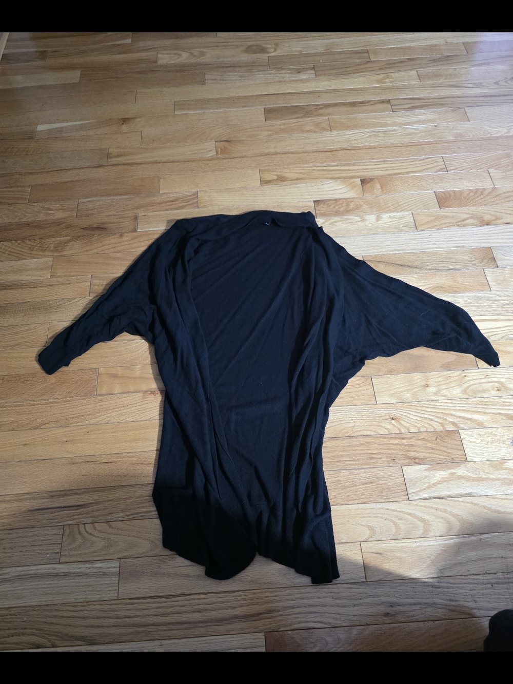 Massimo Black Draped Open Front Cardigan